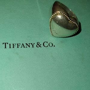 Authentic Tiffany Sterling and Gold Ring Heart